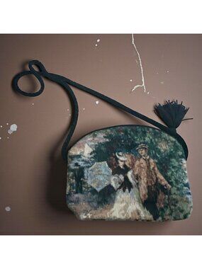 HOME AND ABROAD Vintage Needlepoint Shoulder Bag